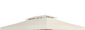 Toile, double toit pour tonnelle 400 x 300 cm, blanc/crème