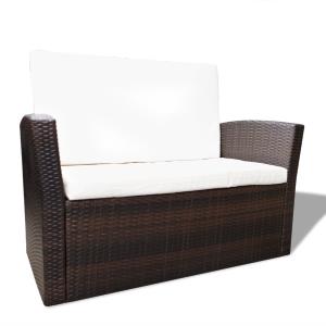 Petit salon de jardin en résine tressée, marron ou noir Petit salon de jardin en résine tressée, marron ou noir