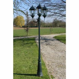 Lampadaire de jardin, fonte aluminium, 240 cm, vert/noir