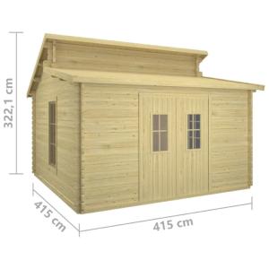 ABRI de jardin, bois massif 44 mm, surface 17 m² avec plancher, modèle ELION