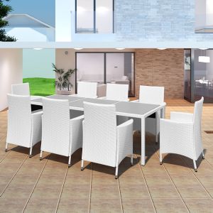 SALON DE JARDIN 8 places, en POLY-ROTIN, 4 coloris SALON DE JARDIN 8 places, en POLY-ROTIN, 4 coloris