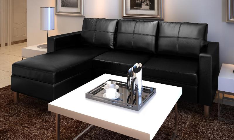 Charming Salon En Cuir Noir #2: CANAPE De Salon En Cuir Noir ... Charming Salon En Cuir Noir #2: CANAPE De Salon En Cuir Noir ...