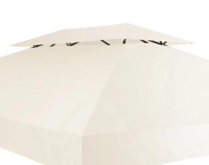 Toile, double toit pour tonnelle 400 x 300 cm, blanc/crème
