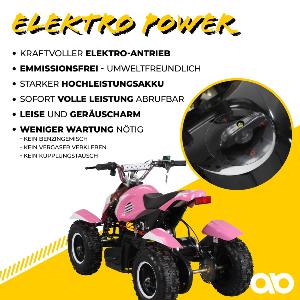 QUAD ELECTRIQUE ENFANT, 800 Watts, rose et noir