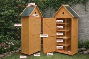 Armoire de jardin en bois avec 5 étagères – Abri de rangement extérieur
