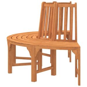 Banc de jardin en bois exotique, demi tour d'arbre, 210 cm