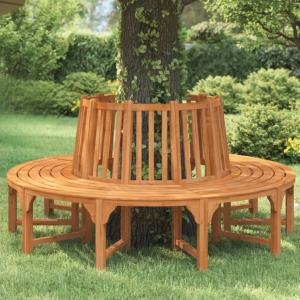 Banc de jardin en bois exotique, tour d'arbre, 210 cm