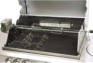 BARBECUE GRAND LUXE INOX, 6 brûleurs, avec plancha et tournebroche