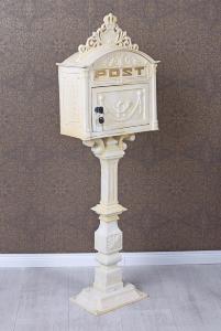 Boîte aux lettres, Antique BLANCHE, en fonte véritable