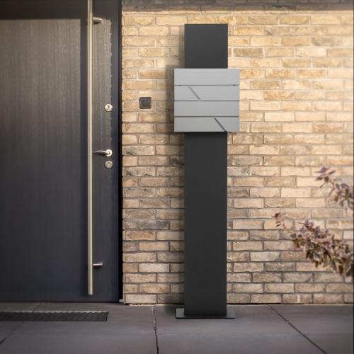 Boîte aux lettres inox de 170 cm, anthracite, gris clair