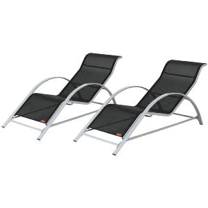 CHAISES longues design, aluminium, lot de 2