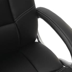FAUTEUIL BUREAU,  cuir noir, 6 points de massage