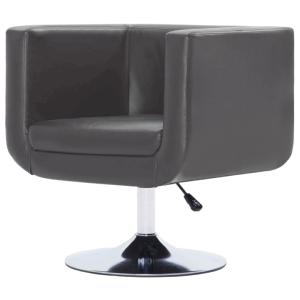 Fauteuil Design Club, cuir, gris