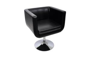 Fauteuil Design Club, cuir noir, 5 coloris disponibles