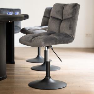 Fauteuil pivotant, grand confort, velour gris