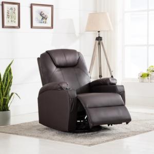 FAUTEUIL grand luxe, massant, pivotant et chauffant, électrique, cuir, 3 coloris