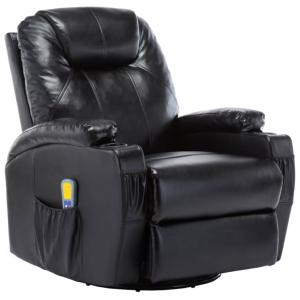 FAUTEUIL grand luxe, massant chauffant, électrique, cuir noir