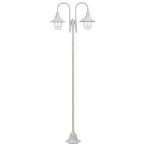 LAMPADAIRE BLANC, lampe jardin extérieur 2 têtes