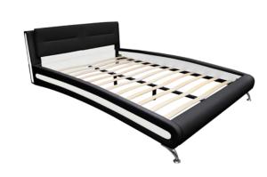Lit en cuir 180 x 200 noir avec matelas
