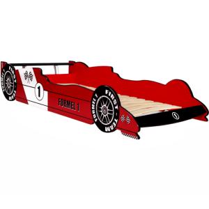 Lit 90 x 200 cm, en forme de voiture formule 1, Rouge