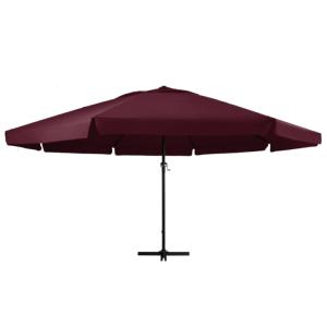 PARASOL aluminium, 6 mètres, toile rouge bordeaux