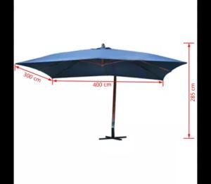PARASOL géant 4.00 M x 3.00 M, toile bleu