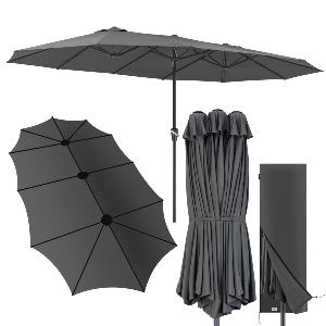 PARASOL géant Aluminium, 460 x 270 cm, toile anthracite