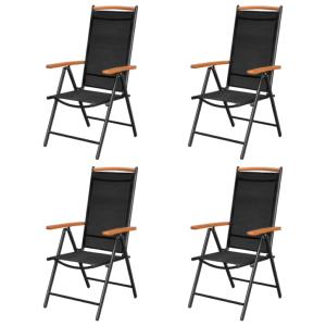 SALON de jardin aluminium/composite brun, 4 fauteuils