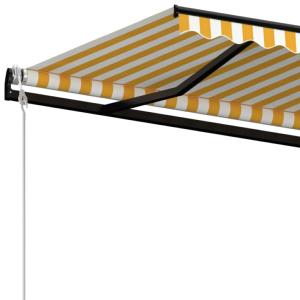 STORE BANNE 600 x 350 cm, motorisé, toile jaune/blanc