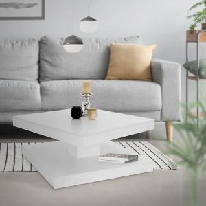 TABLE basse, pivotante, 80 cm, blanche, modèle SAMSON