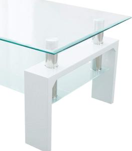 Table basse en verre design, blanche