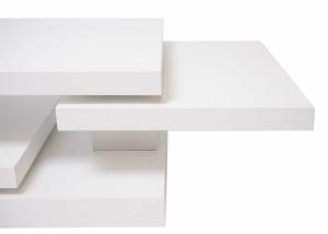 TABLE basse, plateaux pivotants, 80 à 120 cm, blanc mat