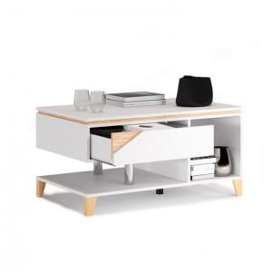 TABLE basse Luxe, 100 x 60 cm, bois blanc, modèle ELEGANT