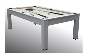 Table BILLARD/ping-pong, XXL 226 cm, blanche, avec plateau salle à manger.