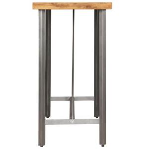 TABLE bar, 120 cm, en teck et métal