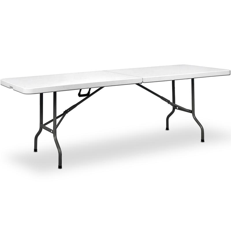 TABLE pliable blanche professionnelle, 240 cm en nylon et métal