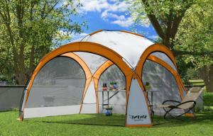 TONNELLE , dôme 460 cm, éclairage led solaire, orange