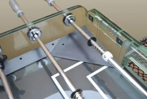 Baby-Foot Design CRYSTAL 90 en Verre Trempé – 90 kg – Barres Télescopiques