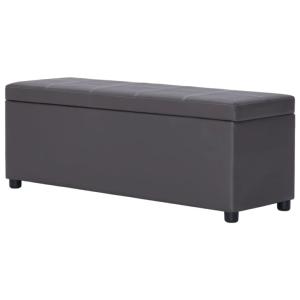 Banc banquette coffre de rangement, 120 cm, gris