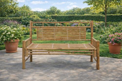 Banc de jardin 120 cm, en bambou