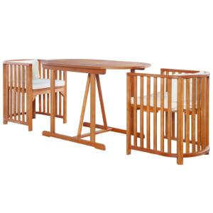 Bar de jardin DUO, bois exotique avec 2 fauteuils