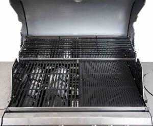 BARBECUE grand luxe INOX 5 brûleurs + plancha et accessoires