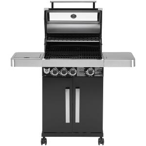 BARBECUE de luxe INOX 4 brûleurs, noir