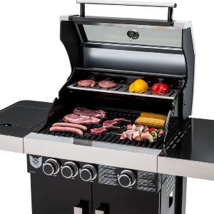 BARBECUE de luxe INOX 4 brûleurs, rouge