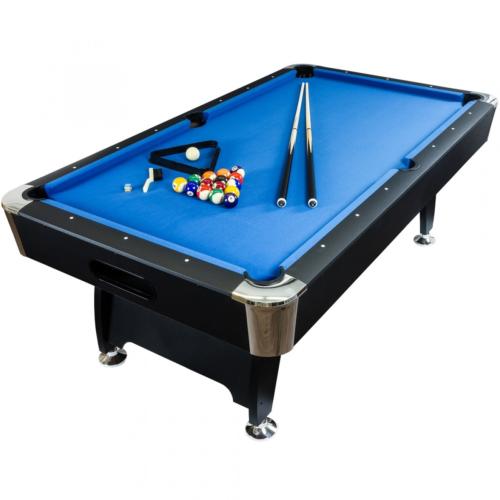 BILLARD type PRO 8Ft, Bois noir, tapis bleu