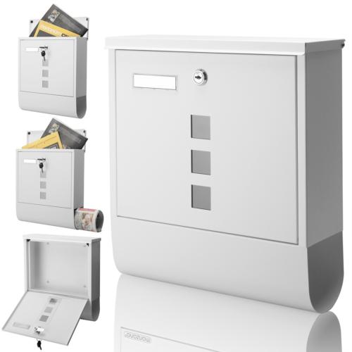 BOITE aux LETTRES inox +  compartiment pour journal, blanche