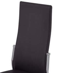CHAISES salle à manger, similicuir marron foncé, lot de 4