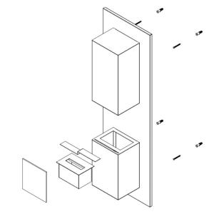 Cheminée bio-éthanol murale NERIA avec vitre – Hauteur 114 cm