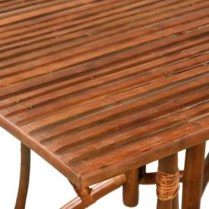 Ensemble table rectangle et chaises en bambou