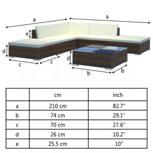 Salon de jardin canapé résine tressée  table basse, 2 coloris